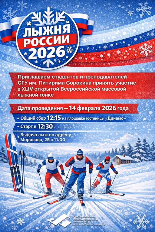 Студентов и сотрудников ждет «Лыжня России-2026» 